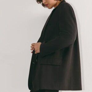 NWT Everlane The Tencel Oversized Blazer in Buttersmooth Womens 8 Black
